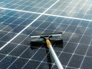 Solar Brite professional team cleaning solar panels in Karachi, Pakistan – part of our work gallery 7