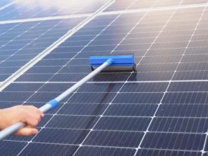 Solar Brite professional team cleaning solar panels in Karachi, Pakistan – part of our work gallery 8