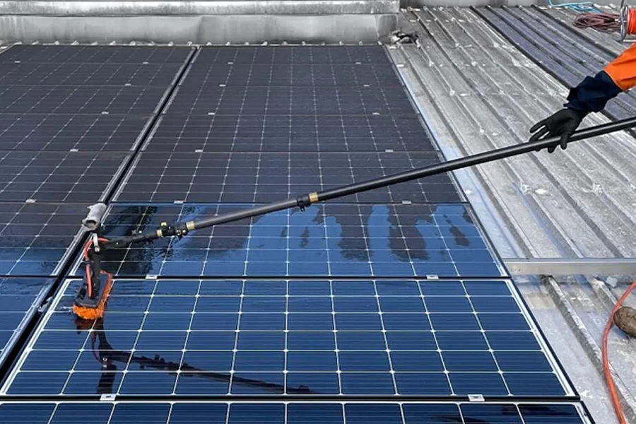 professional team providing solar panel cleaning services in Karachi